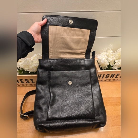 Latico Leathers Black Genuine Leather Backpack Vintage - Picture 9 of 16